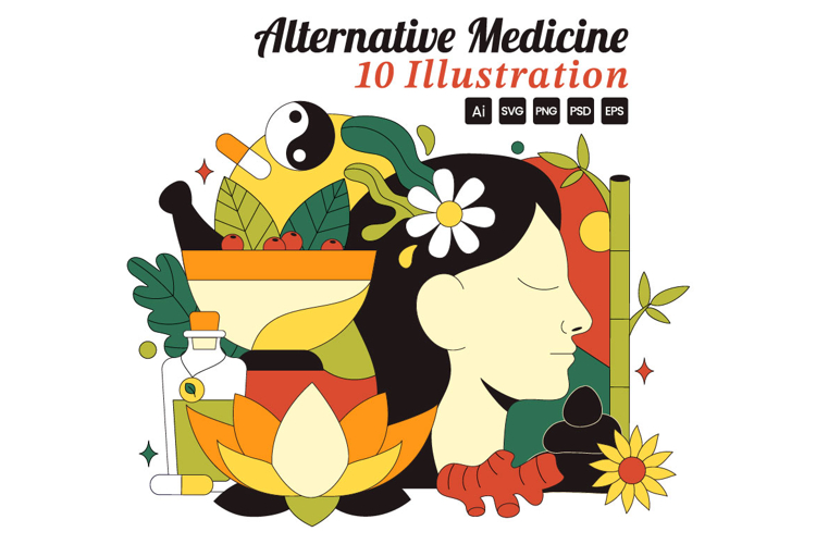 10 Alternative Medicine Illustration