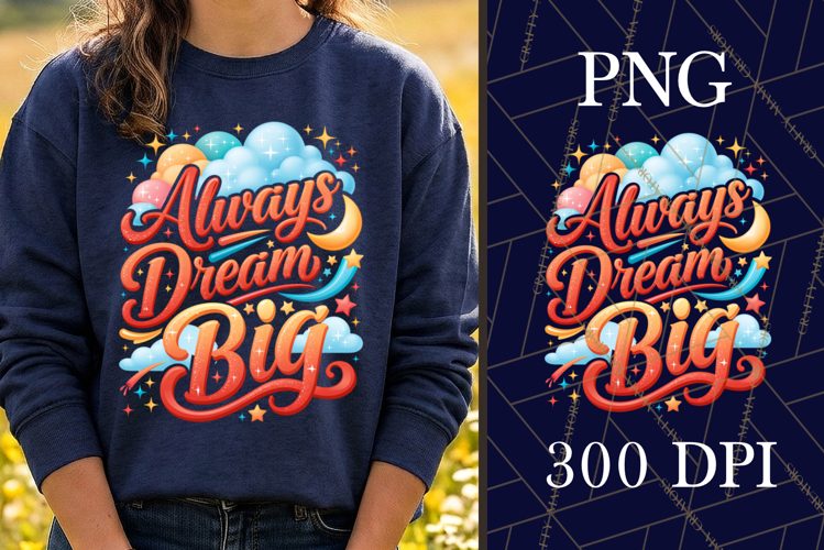 Always Dream Big PNG Inspirational Quote