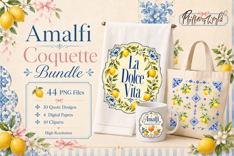 Amalfi Coquette Bundle | Italian Lemon & Blue Tile Collectio