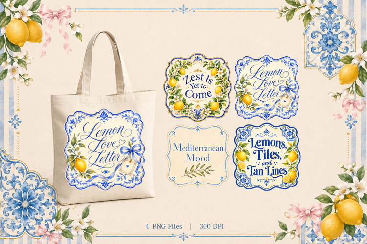 Amalfi Lemon Quotes | Mediterranean Coastal PNG Designs