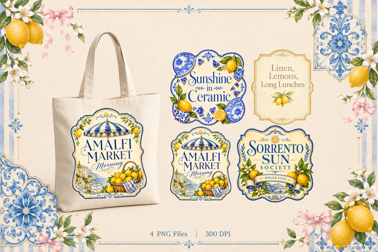 Amalfi Lemon Quotes | Mediterranean Coastal PNGs