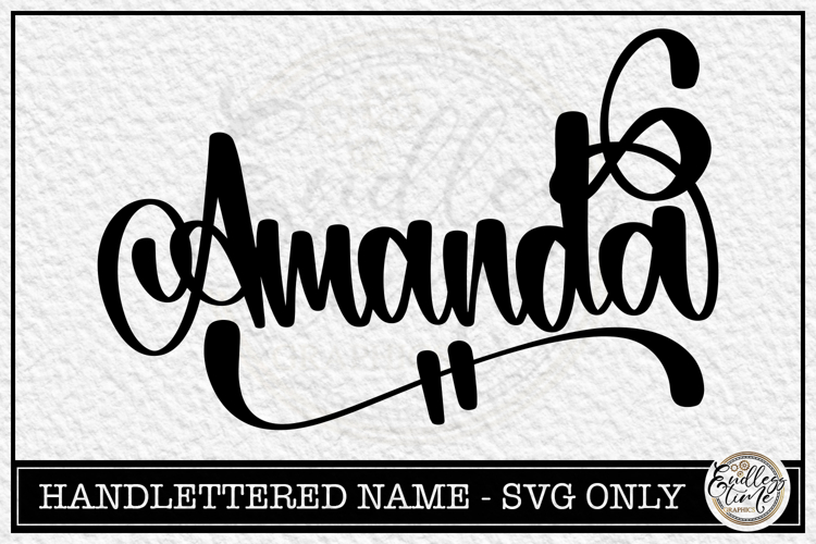 Amanda - Handlettered Name SVG Cut file example image 1