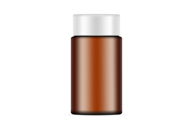 Amber Bottle Mockup for Pharmaceutical or Cosmetic Products