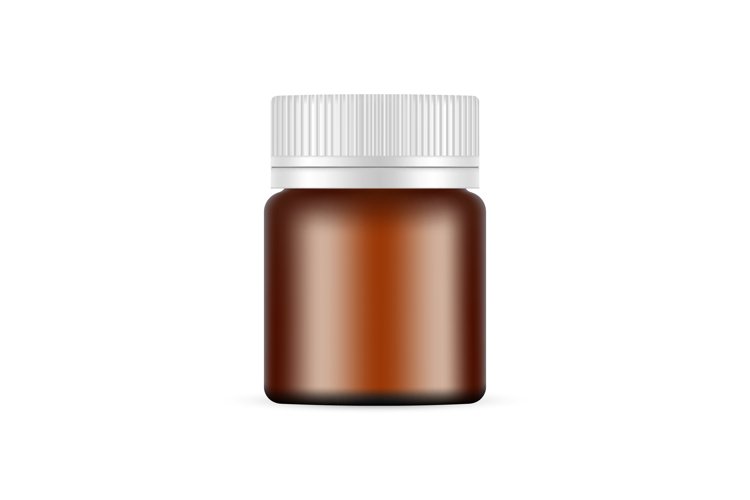 Amber Medical Can Mockup, Isolated on White Background