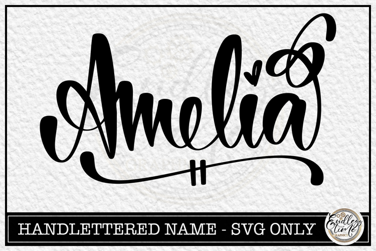 Amelia - Handlettered Name SVG Cut file example image 1