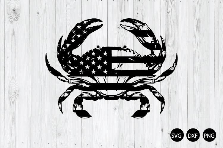 Patriotic Crab SVG, USA Flag Blue Crab SVG, Crab SVG