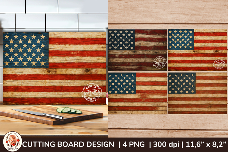 American Flag Patriotic Cutting Board Sublimation