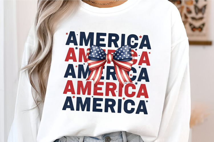 America Patriotic Bow PNG