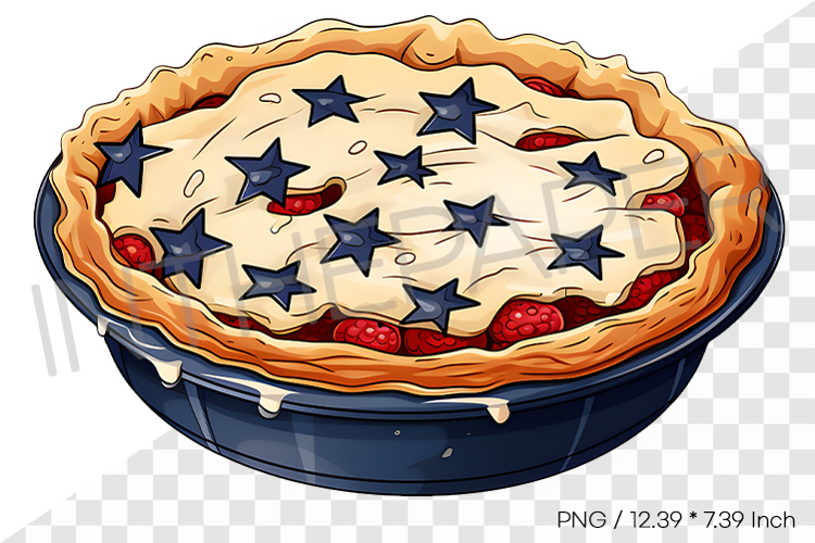 Whole Round Star Pattern American Flag Pie PNG Clipart