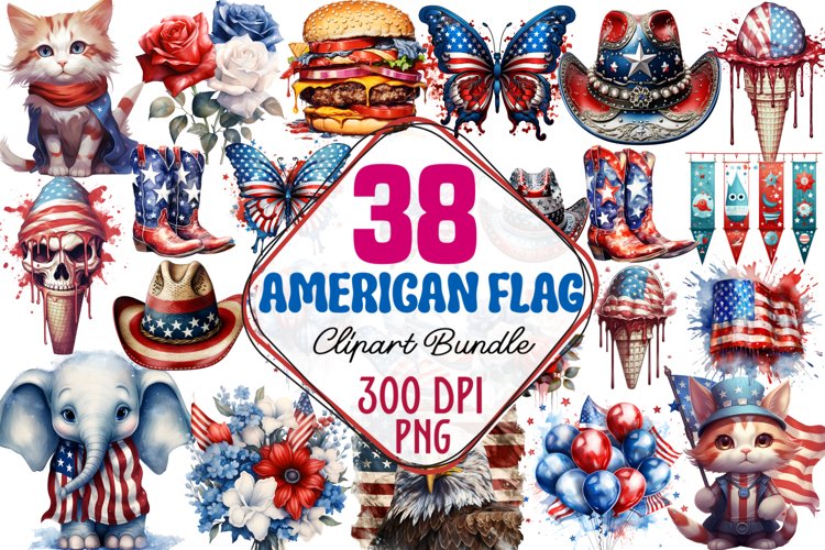 American Flag Clipart Image 10