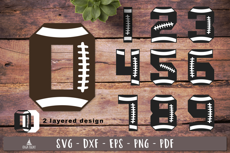 American Football numbers SVG layered design