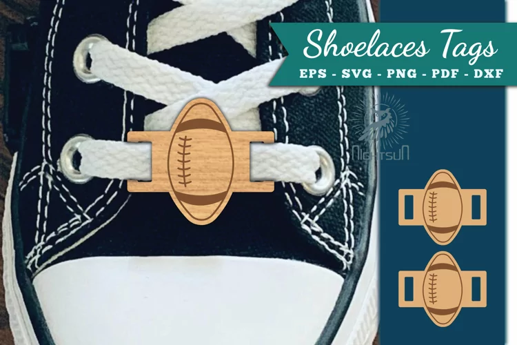 American Football Shoelaces Tags Laser Cut SVG