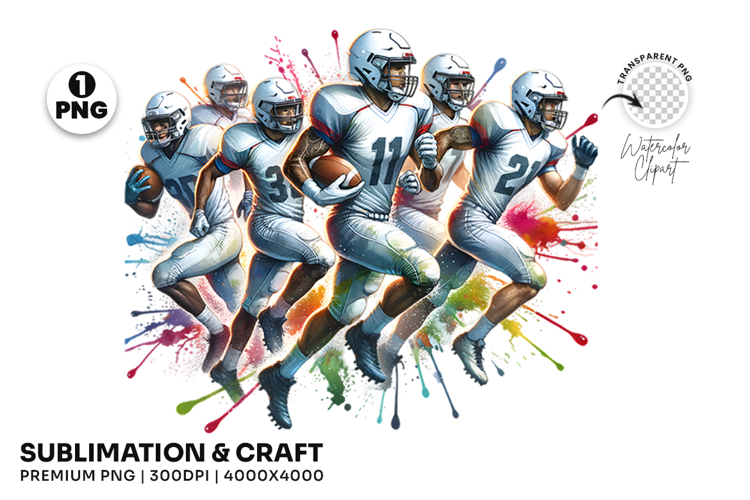 American Football Team PNG, Football Action Clipart, Team Football PNG, Football Player Action, Sports Team Art, Football Sublimation, Gridiron Clipart, American Football Graphic, Football Game Art, Sports PNG Design