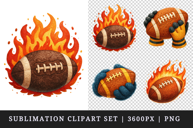 American football clipart printable sublimation design png