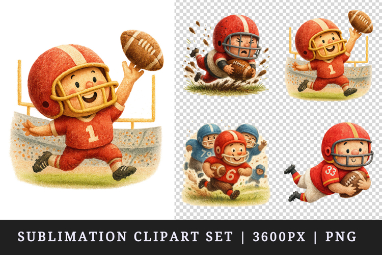 American football clipart printable sublimation design png
