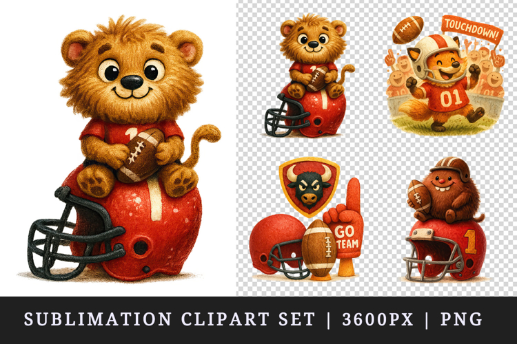 American football clipart printable sublimation design png