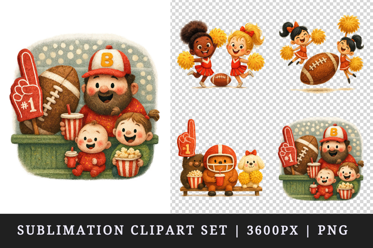 American football clipart printable sublimation design png