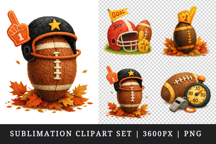 American football clipart printable sublimation design png