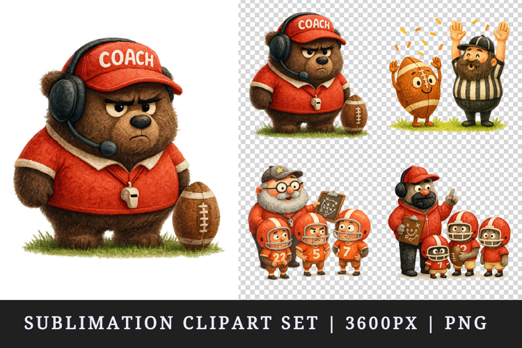 American football clipart printable sublimation design png