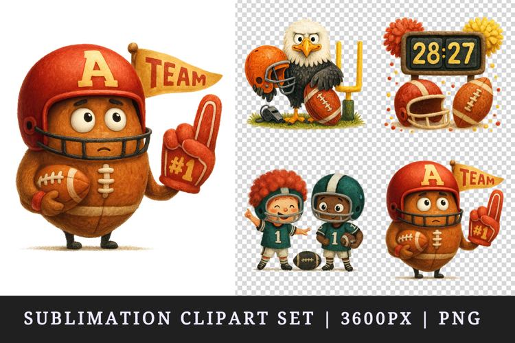 American football clipart printable sublimation design png