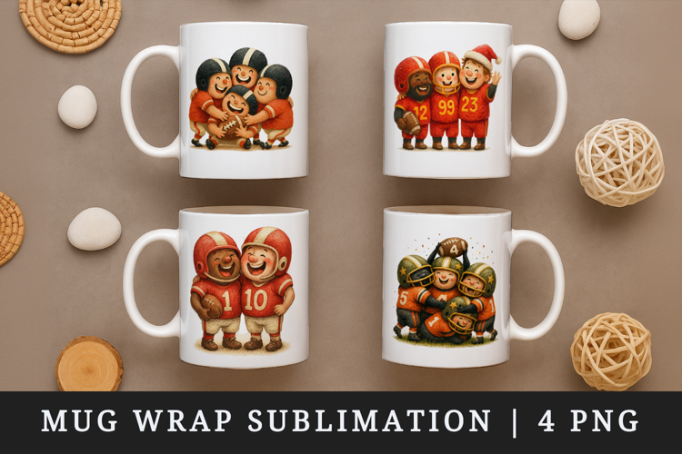 American football mug wrap printable sublimation design