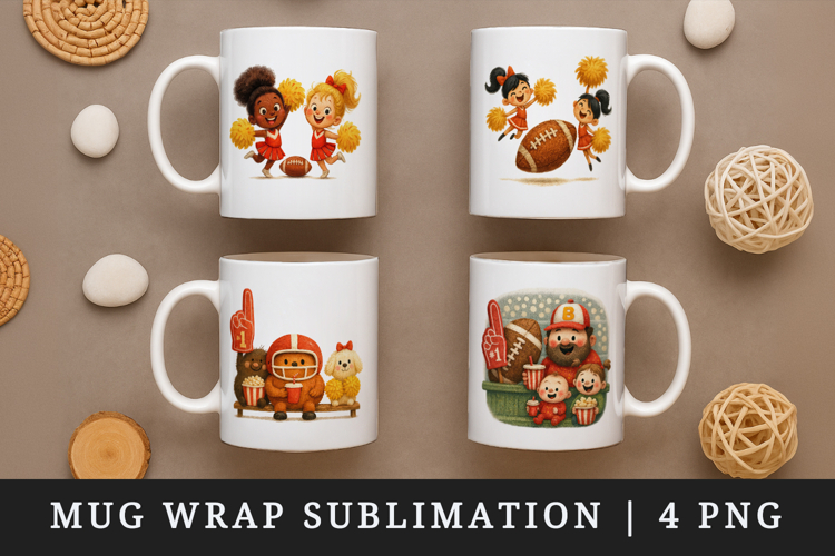 American football mug wrap printable sublimation design