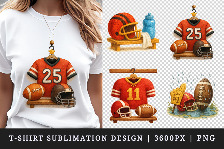 American football t-shirt printable sublimation design png