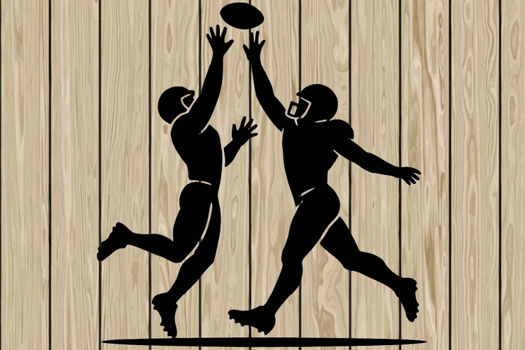 American football scene stencil silhouette SVG