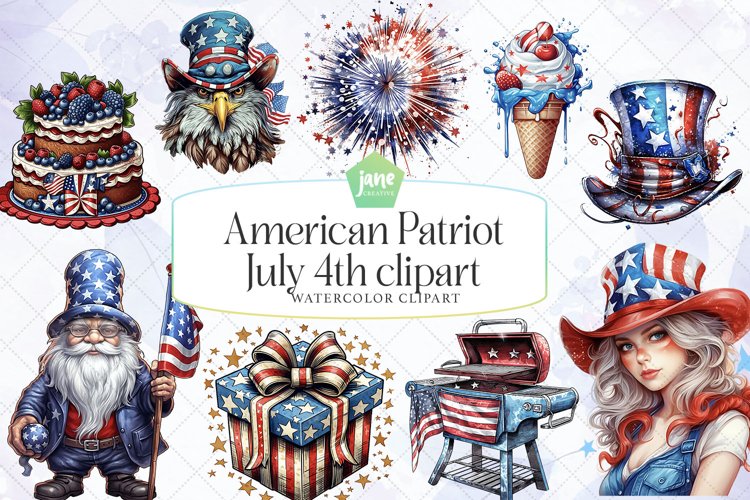 American Patriot July 4th Sublimation Clipart