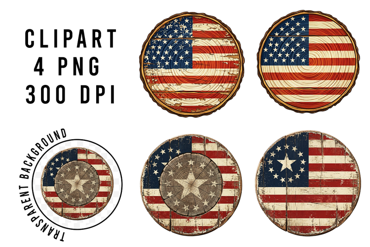 American Rustic Round Metal Sign Clipart