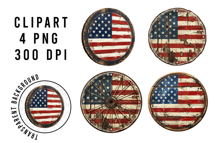 American Rustic Round Metal Sign Clipart