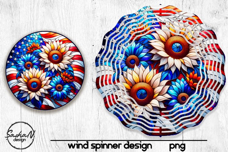 American wind spinner, 3d flower wind spinner