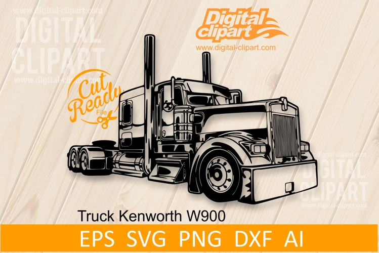 American Truck SVG Vector Stencil Cut File