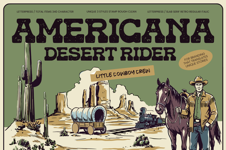 Americana Desert Rider - Western Slab Serif