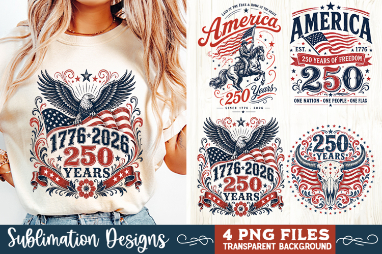 USA 250th Anniversary 4 PNG Sublimation, Patriotic 4th example image 1