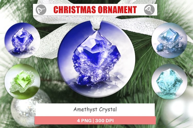 Christmas Ornaments Amethyst Crystal example image 1