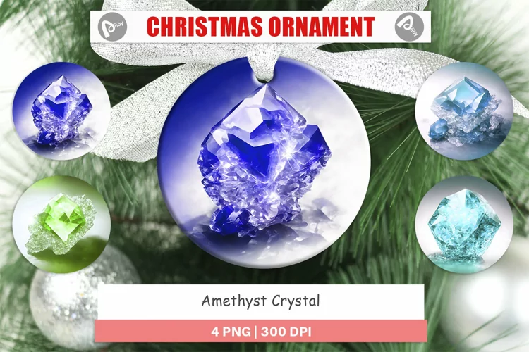 Christmas Ornaments Amethyst Crystal