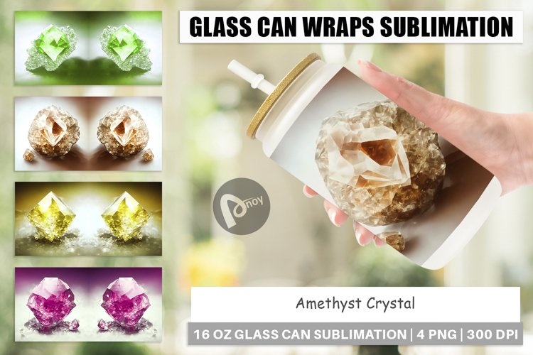 Glass Can Wraps Amethyst Crystal example image 1