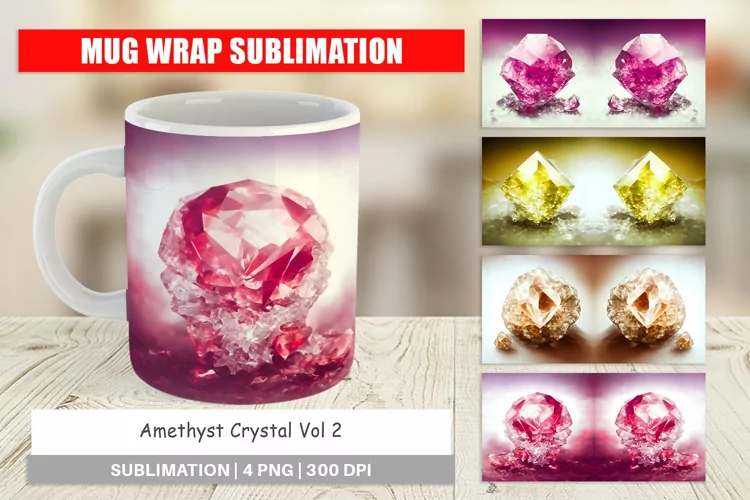 Mug sublimation design Amethyst Crystal