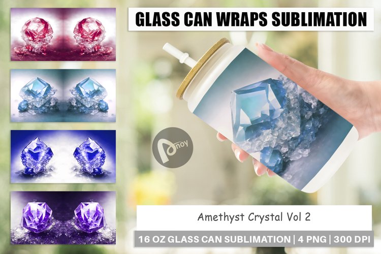 Glass Can Wraps Amethyst Crystal example image 1