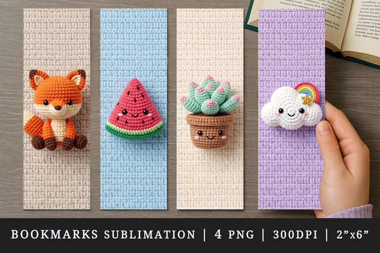 Amigurumi bookmarks printable sublimation bookmark design