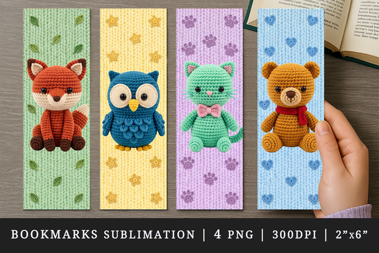 Amigurumi bookmarks printable sublimation bookmark design