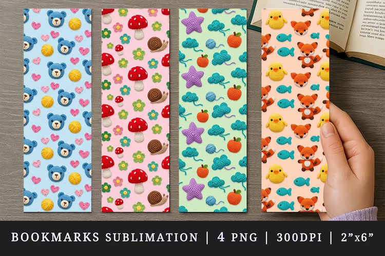 Amigurumi bookmarks printable sublimation bookmark design