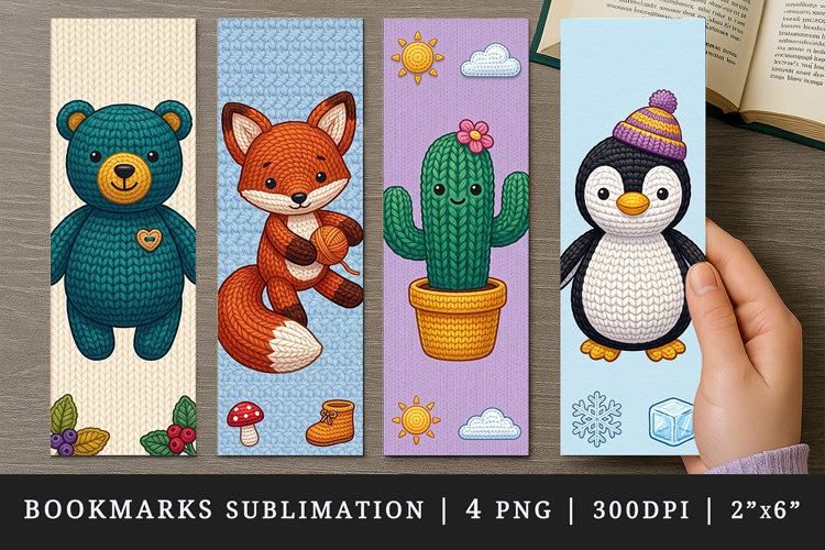 Amigurumi bookmarks printable sublimation bookmark design