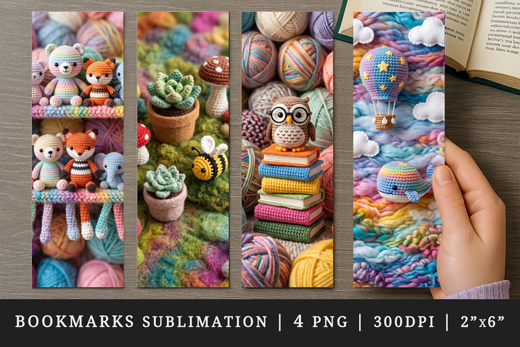 Amigurumi bookmarks printable sublimation bookmark design