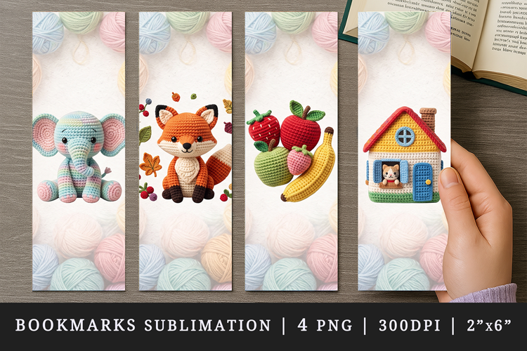 Amigurumi bookmarks printable sublimation bookmark design
