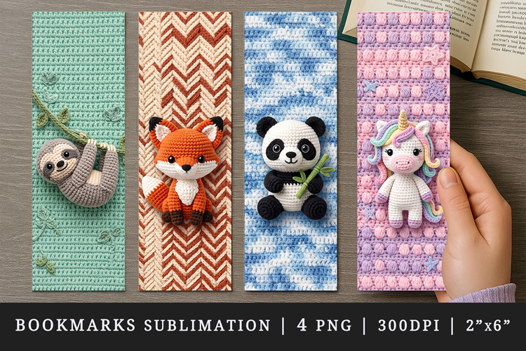Amigurumi bookmarks printable sublimation bookmark design