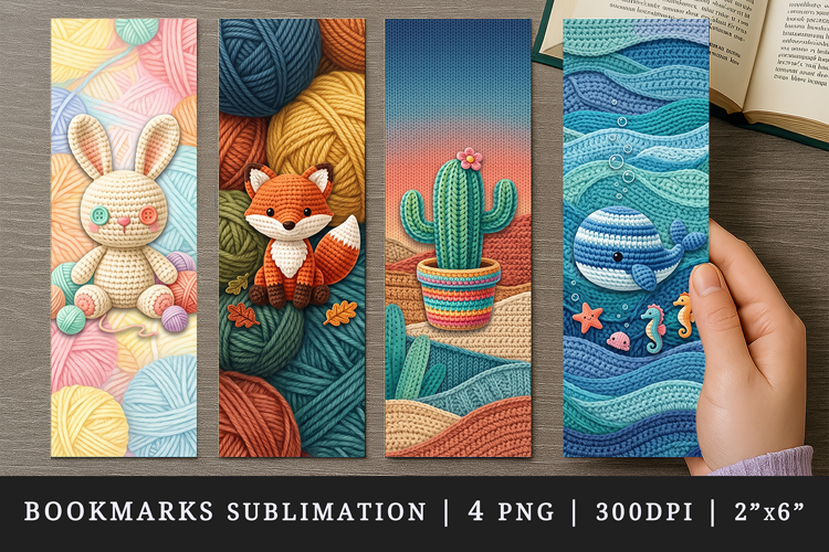 Amigurumi bookmarks printable sublimation bookmark design
