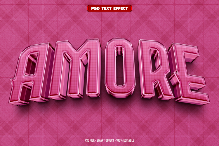 Amore 3D editable text effect