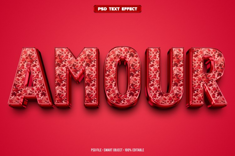 Amour 3D editable text effect example image 1